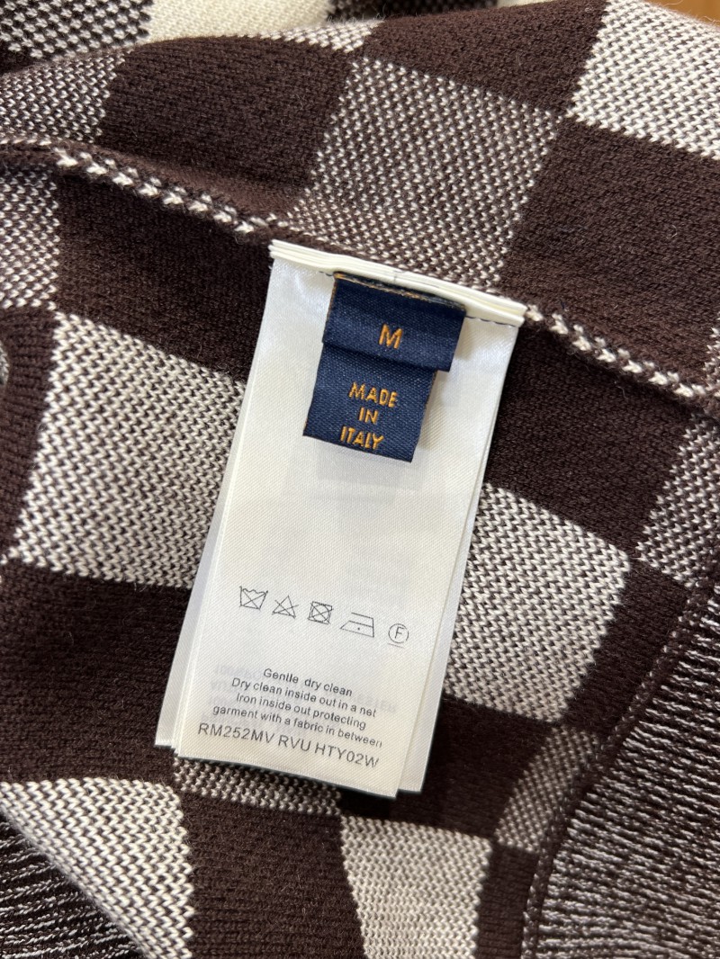 LV Embroidered Checkered Hooded Sweatshirt 8