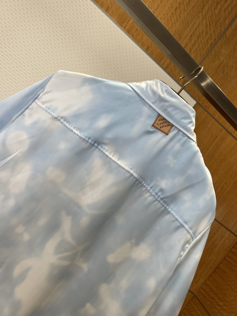 LV Tie-Dye Gradient Collared Short-Sleeve Shirt 5