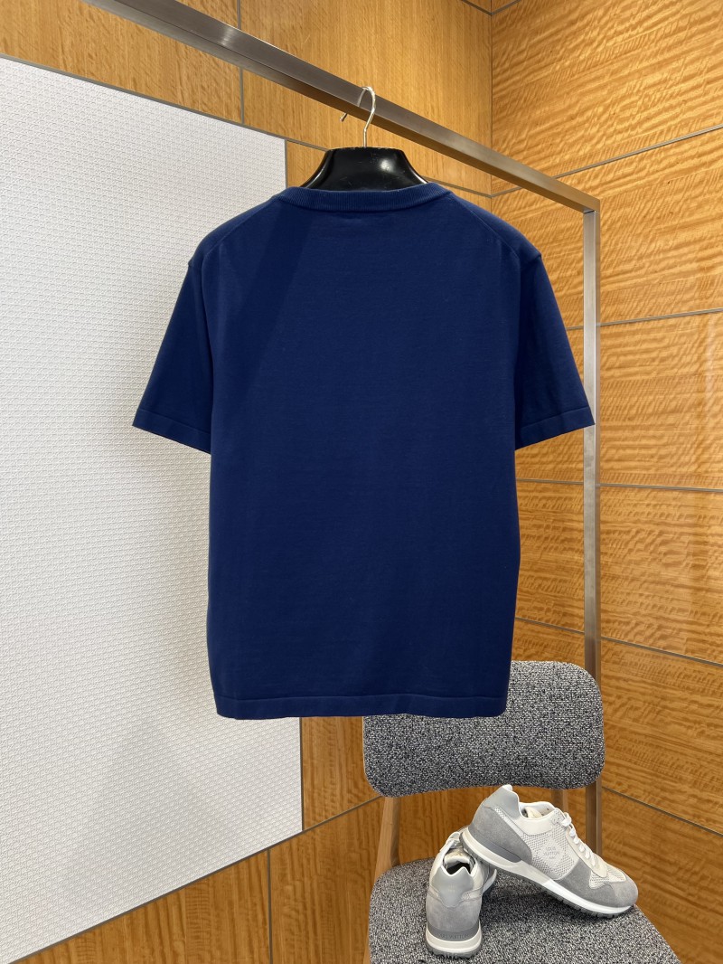 LV Logo Embroidered Knit Short-Sleeve T-Shirt 3 1