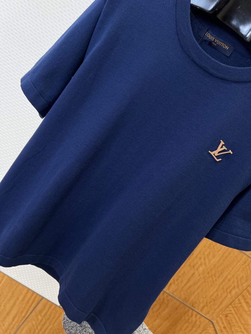 LV Logo Embroidered Knit Short-Sleeve T-Shirt 3 3