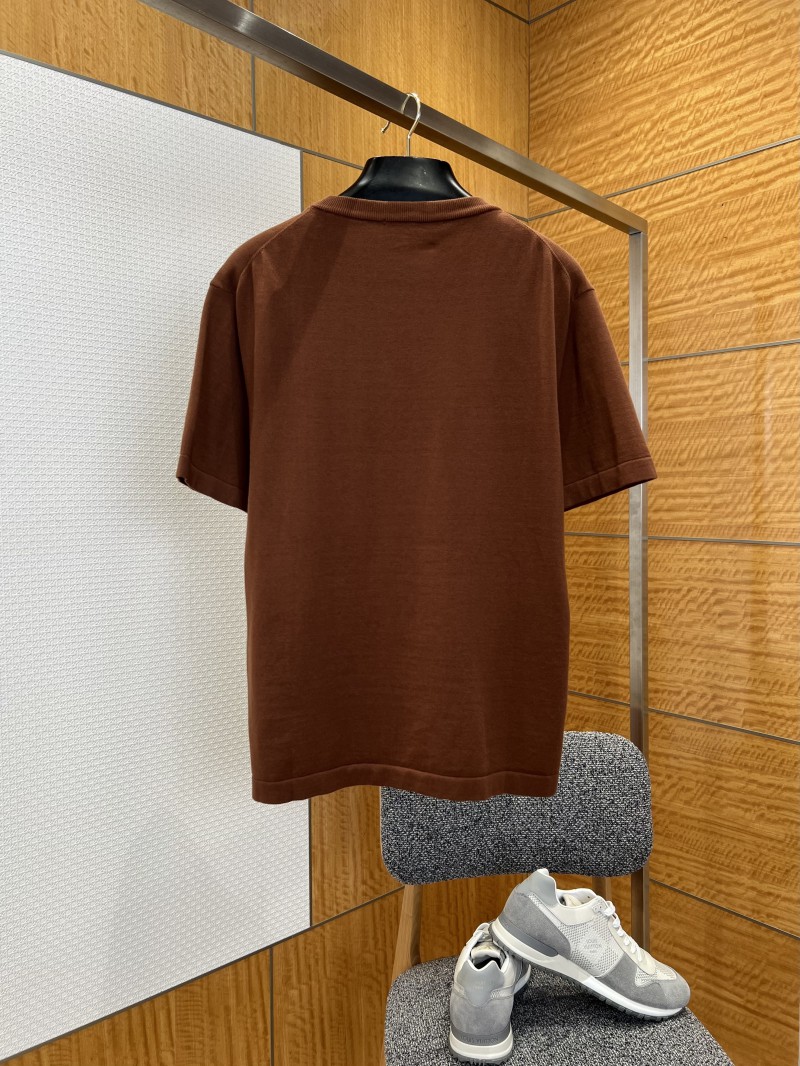 LV Logo Embroidered Knit Short-Sleeve T-Shirt 4 1