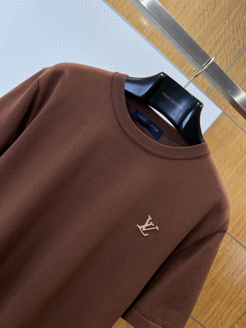 LV Logo Embroidered Knit Short-Sleeve T-Shirt 4 2
