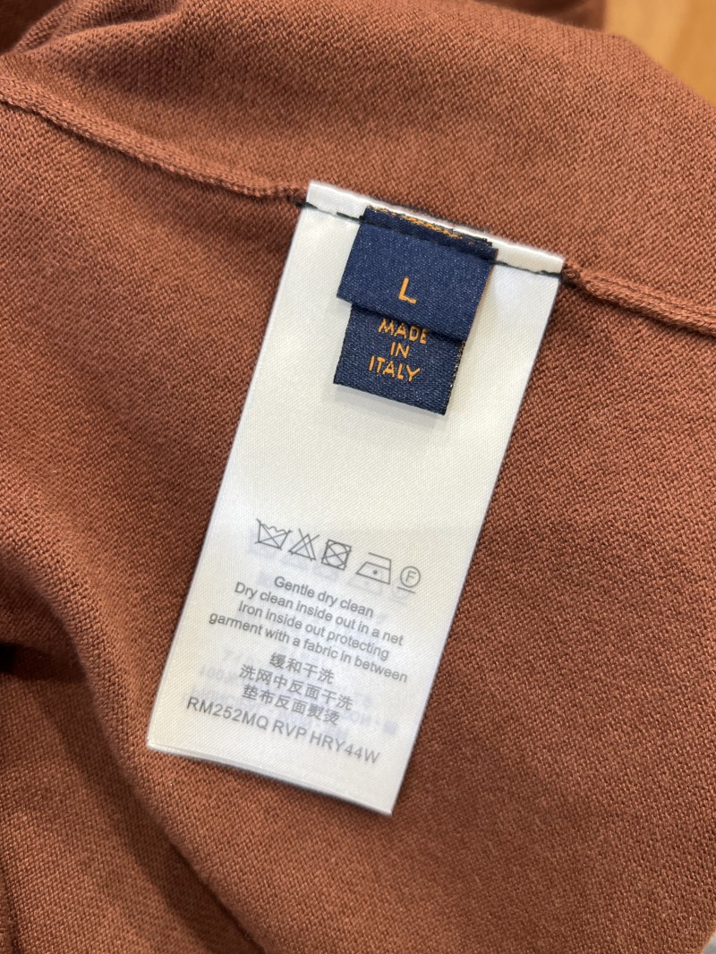 LV Logo Embroidered Knit Short-Sleeve T-Shirt 4 8