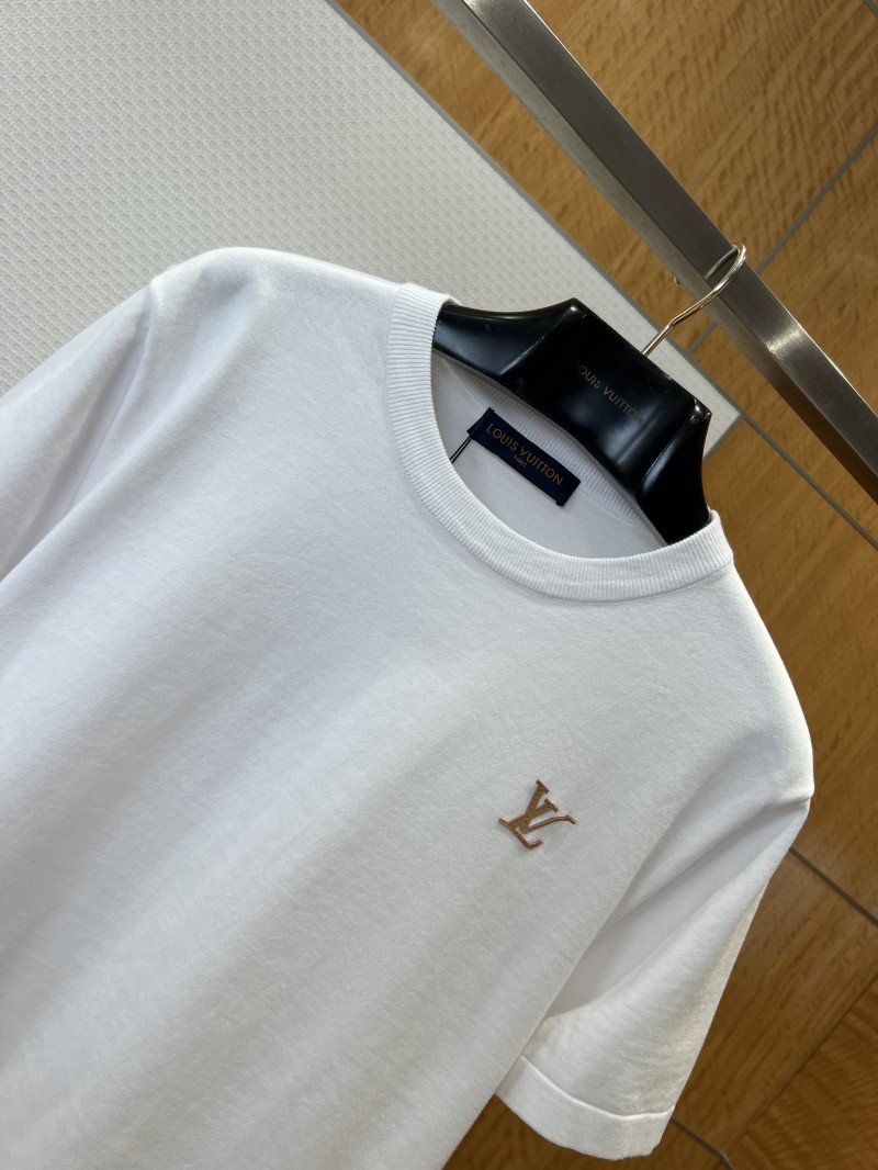 LV Logo Embroidered Knit Short-Sleeve T-Shirt 2 2