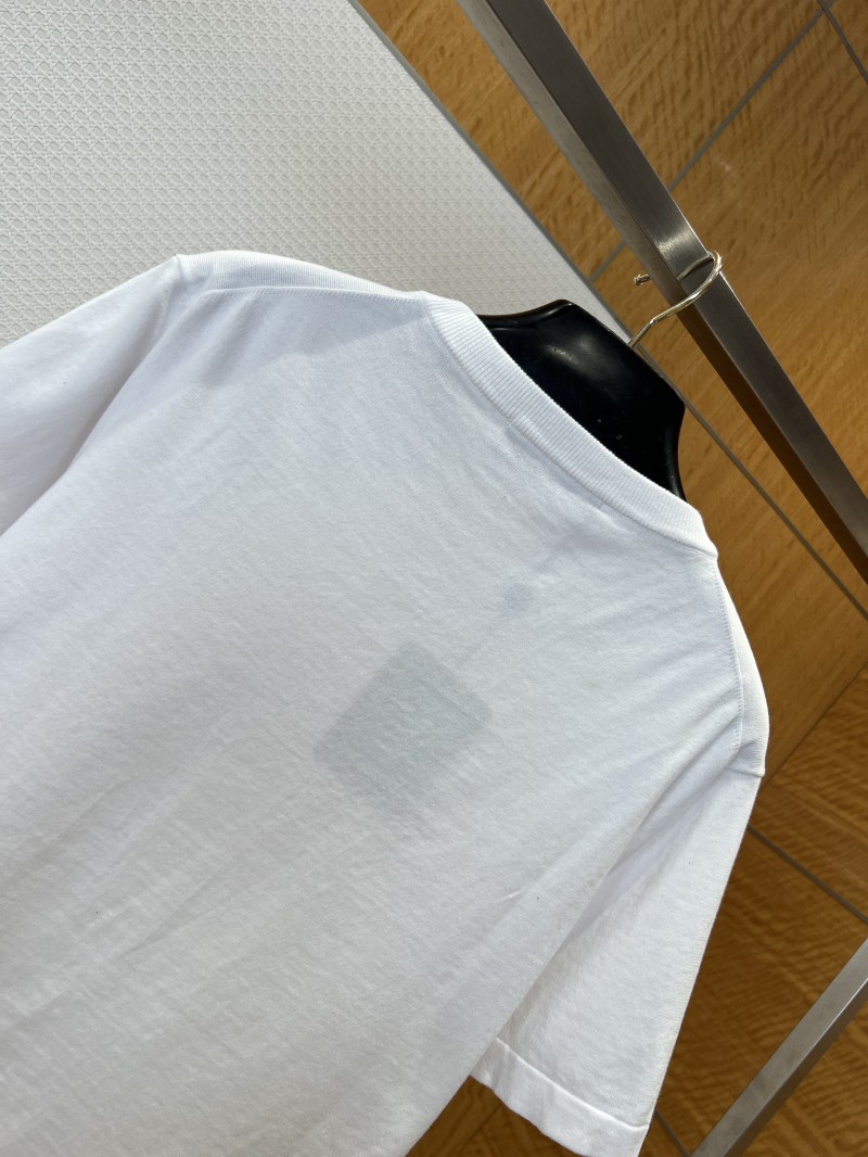 LV Logo Embroidered Knit Short-Sleeve T-Shirt 2 5