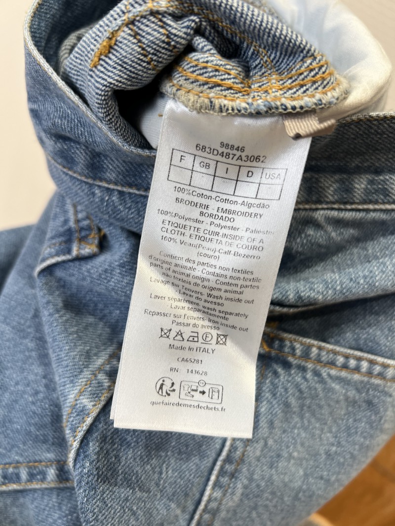 Dior Embroidered Oversized-Pocket Workwear-Style Wide-Leg Jeans 8