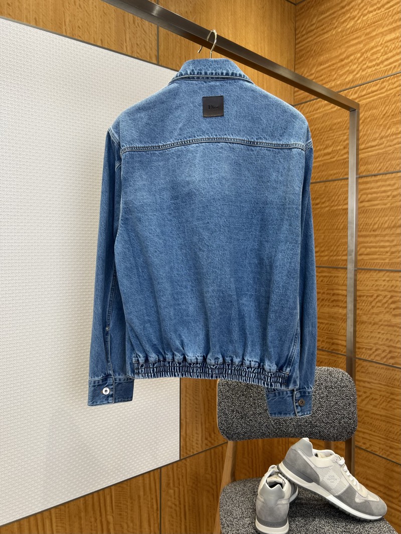 Dior Embroidered Letter Zipper Denim Jacket 1