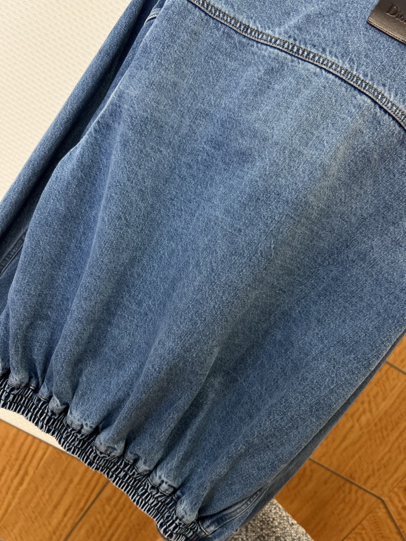Dior Embroidered Letter Zipper Denim Jacket 6