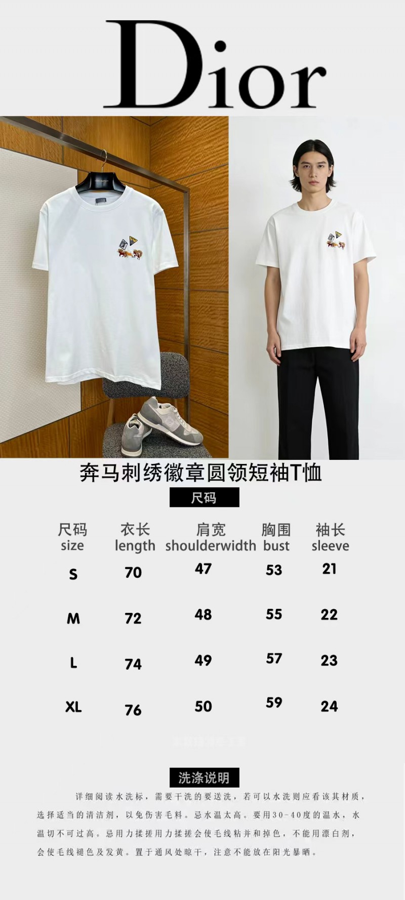 Dior Animal Embroidered Crew-Neck Short-Sleeve T-Shirt 1 9