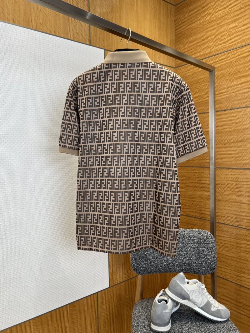 Fendi Double F All-Over Print Short-Sleeve Collared Polo Shirt 1 1