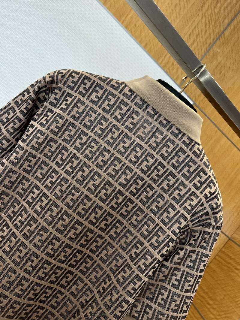 Fendi Double F All-Over Print Short-Sleeve Collared Polo Shirt 1 5