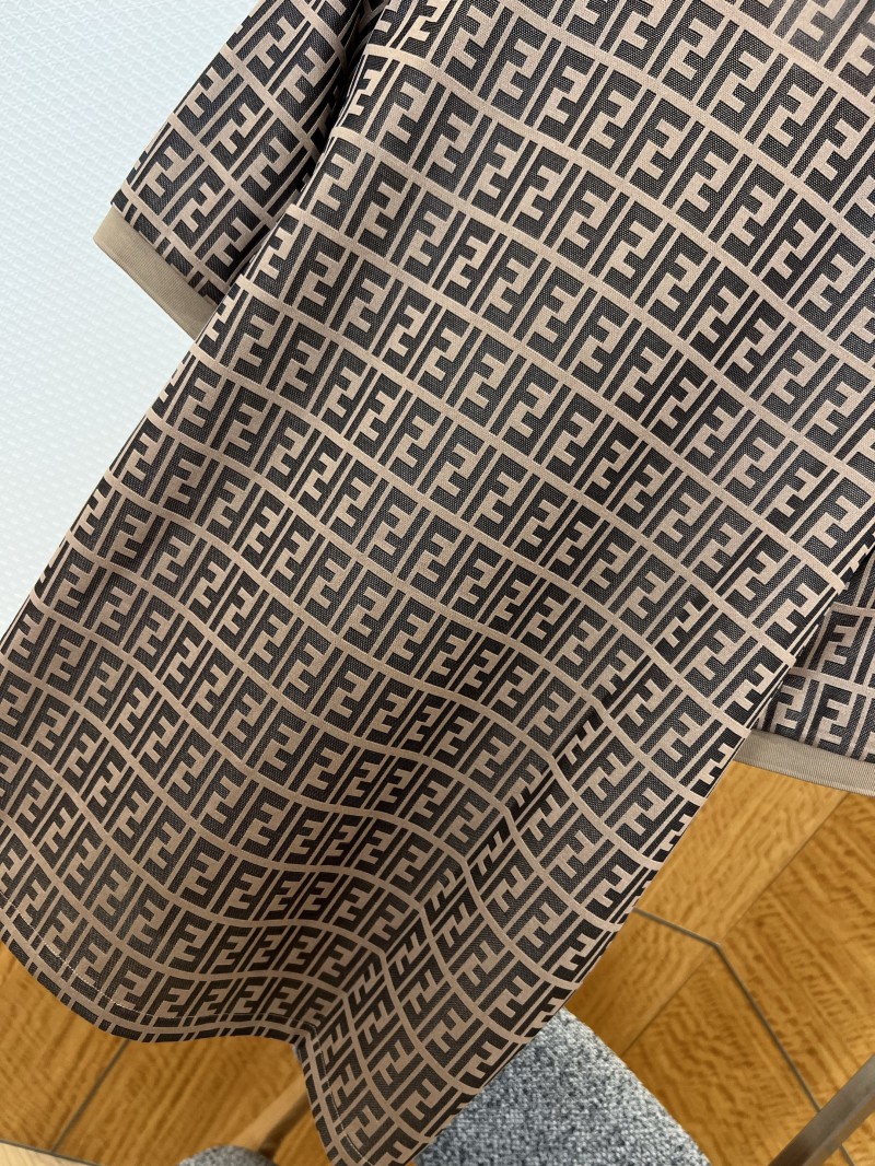 Fendi Double F All-Over Print Short-Sleeve Collared Polo Shirt 1 6