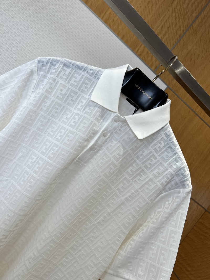 Fendi Double F All-Over Print Short-Sleeve Collared Polo Shirt 2 2