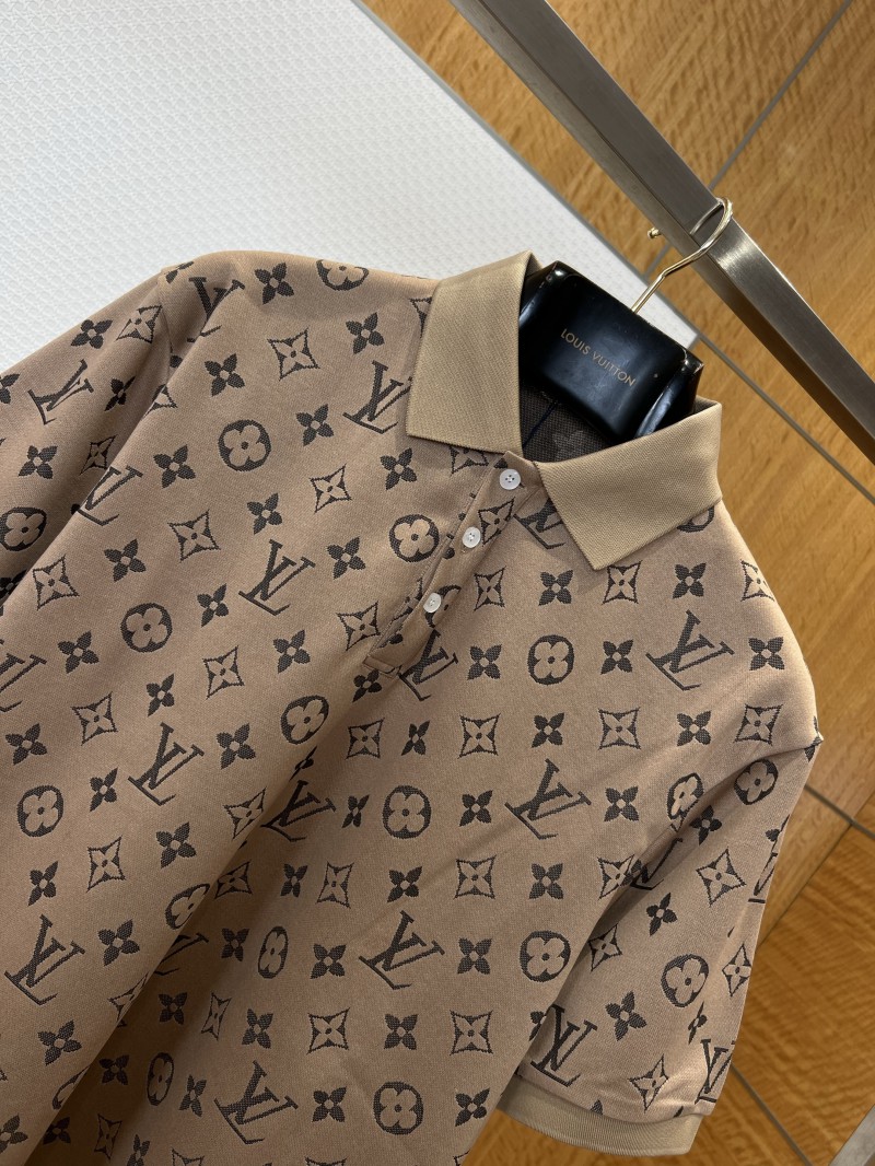 LV Classic Logo All-Over Print Short-Sleeve Polo Shirt 1 2