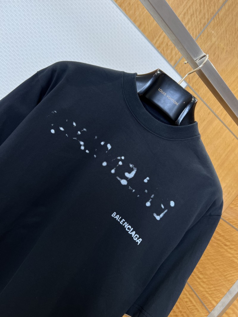 Balenciaga Distressed Letter Print Short-Sleeve T-Shirt 2