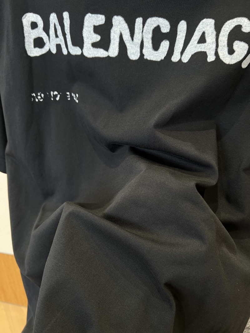 Balenciaga Distressed Letter Print Short-Sleeve T-Shirt 7