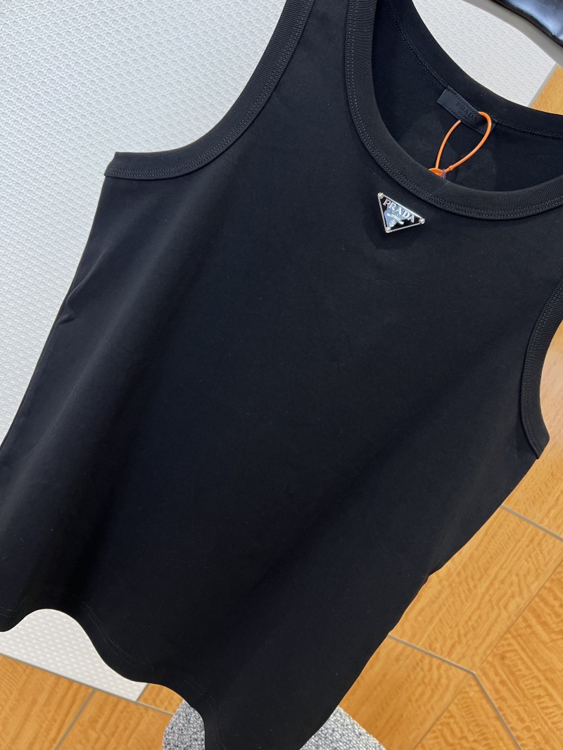 Prada Enamel Triangle Logo Sleeveless Tank Top 1 3