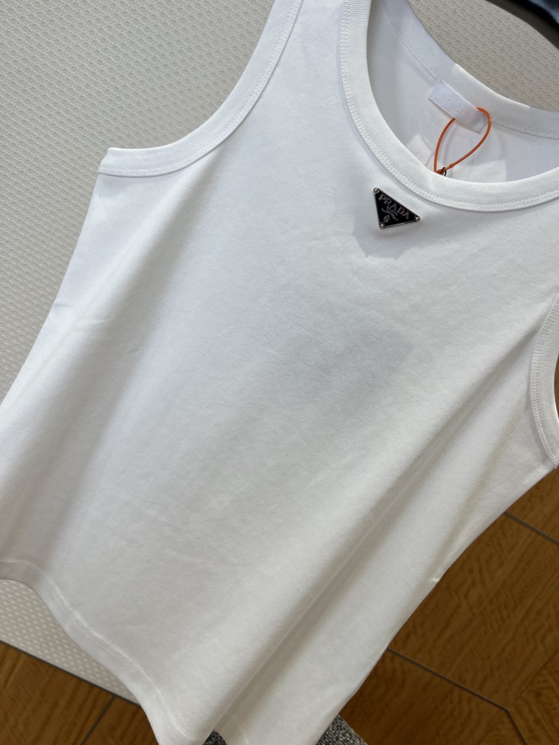 Prada Enamel Triangle Logo Sleeveless Tank Top 2 3