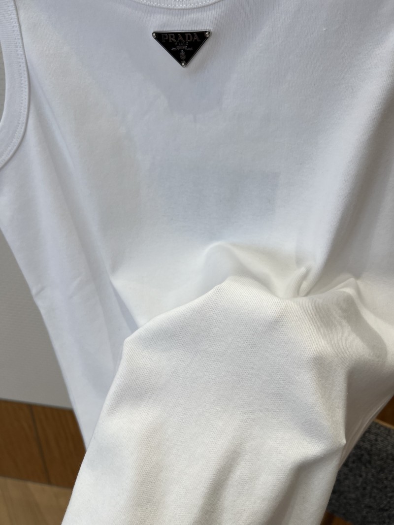 Prada Enamel Triangle Logo Sleeveless Tank Top 2 4