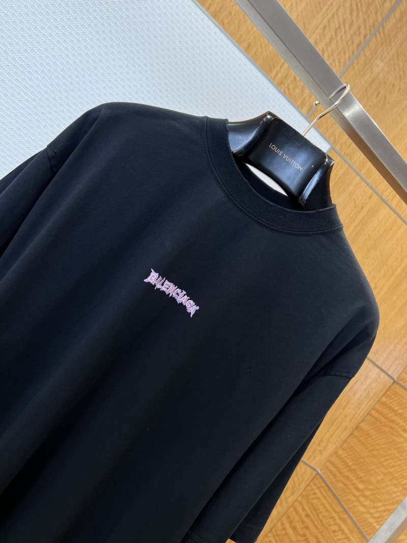 Balenciaga Gothic-Style Letter Embroidered Crew-Neck Short-Sleeve T-Shirt 2