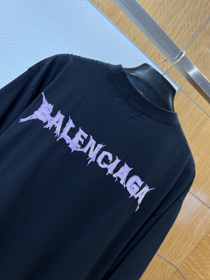 Balenciaga Gothic-Style Letter Embroidered Crew-Neck Short-Sleeve T-Shirt 5