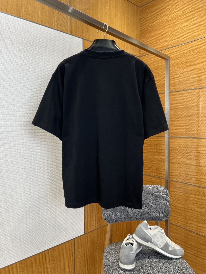 Balenciaga Gothic-Style Letter Print Embroidered Short-Sleeve T-Shirt 1 1