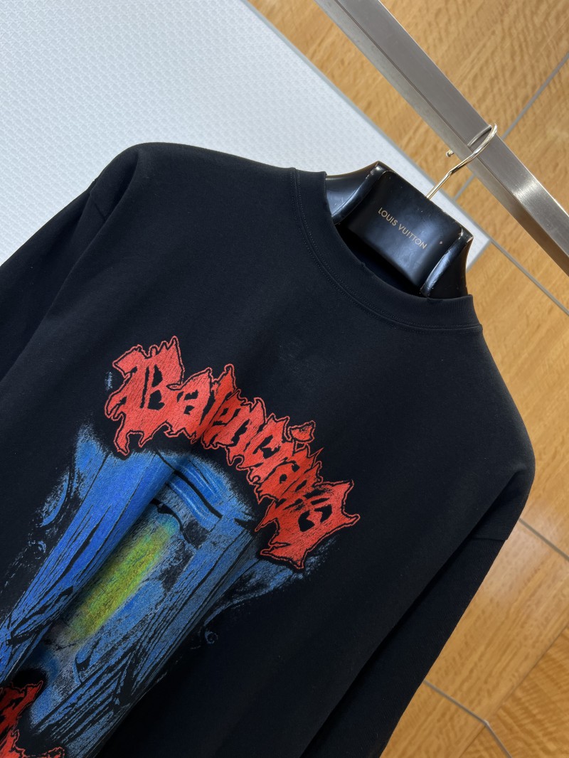 Balenciaga Gothic-Style Letter Print Embroidered Short-Sleeve T-Shirt 2 2