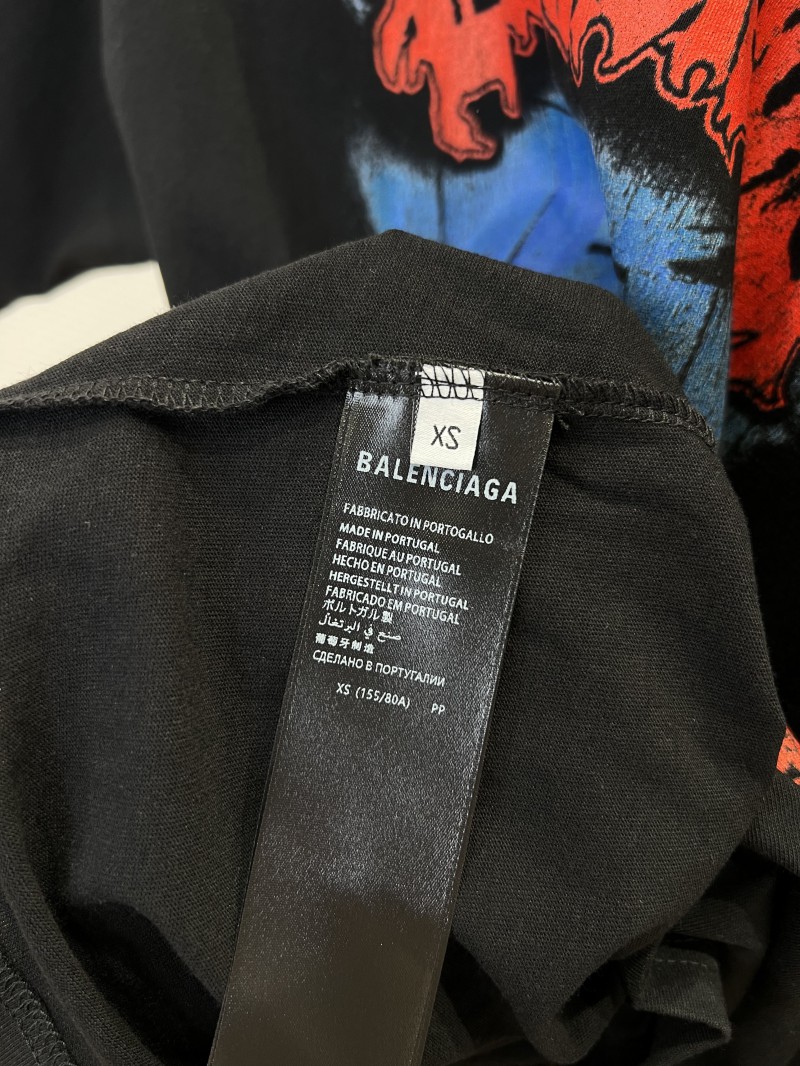 Balenciaga Gothic-Style Letter Print Embroidered Short-Sleeve T-Shirt 2 8