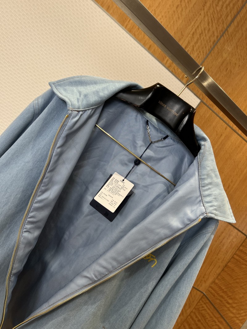 LV Hand-Embroidered Logo Lapel Denim Jacket 4