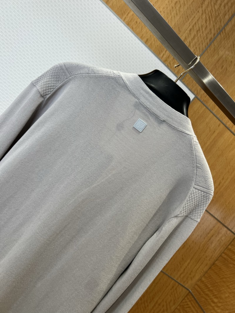 LV Embroidered Mesh Striped V-Neck Cardigan 5