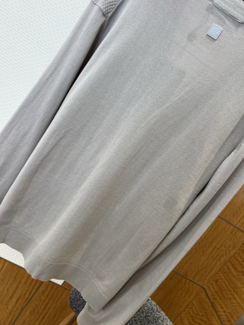 LV Embroidered Mesh Striped V-Neck Cardigan 6