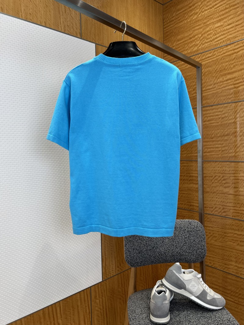 LV Pin Embroidered Knit Short-Sleeve T-Shirt 1 1