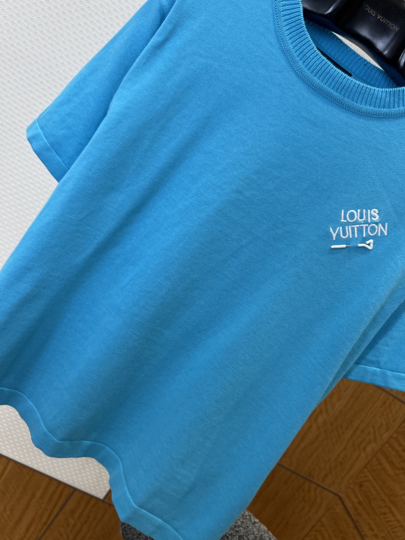LV Pin Embroidered Knit Short-Sleeve T-Shirt 1 3