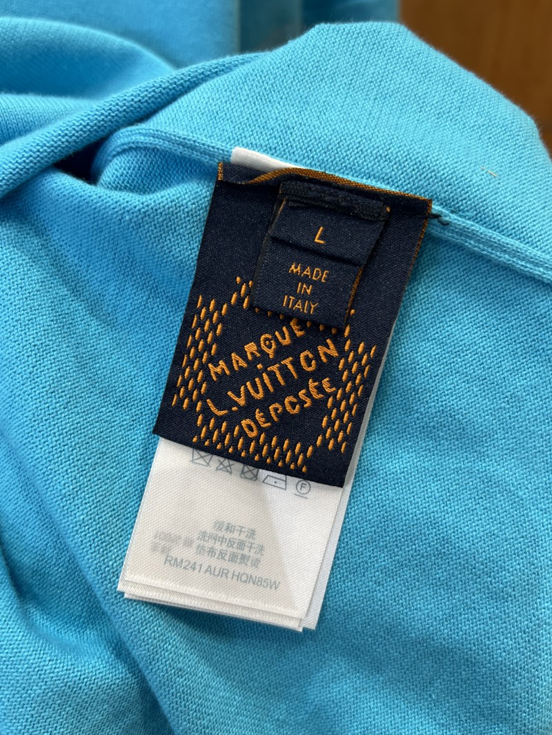 LV Pin Embroidered Knit Short-Sleeve T-Shirt 1 8