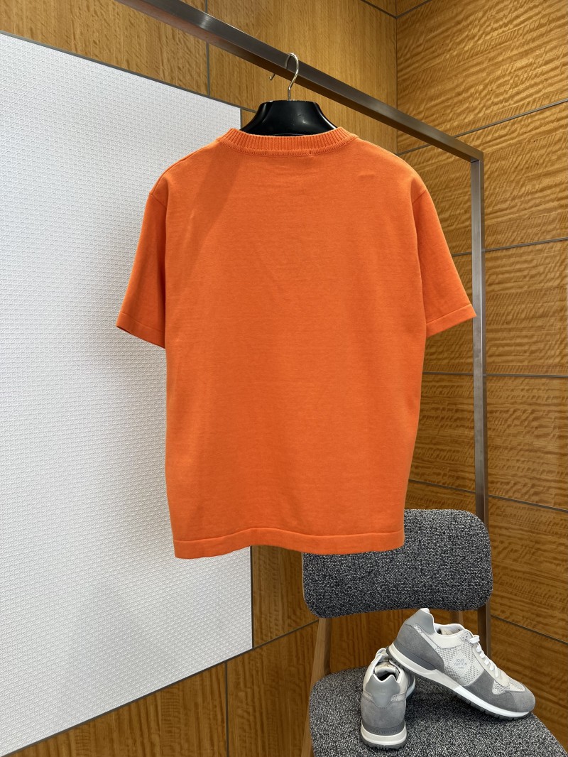 LV Pin Embroidered Knit Short-Sleeve T-Shirt 2 1