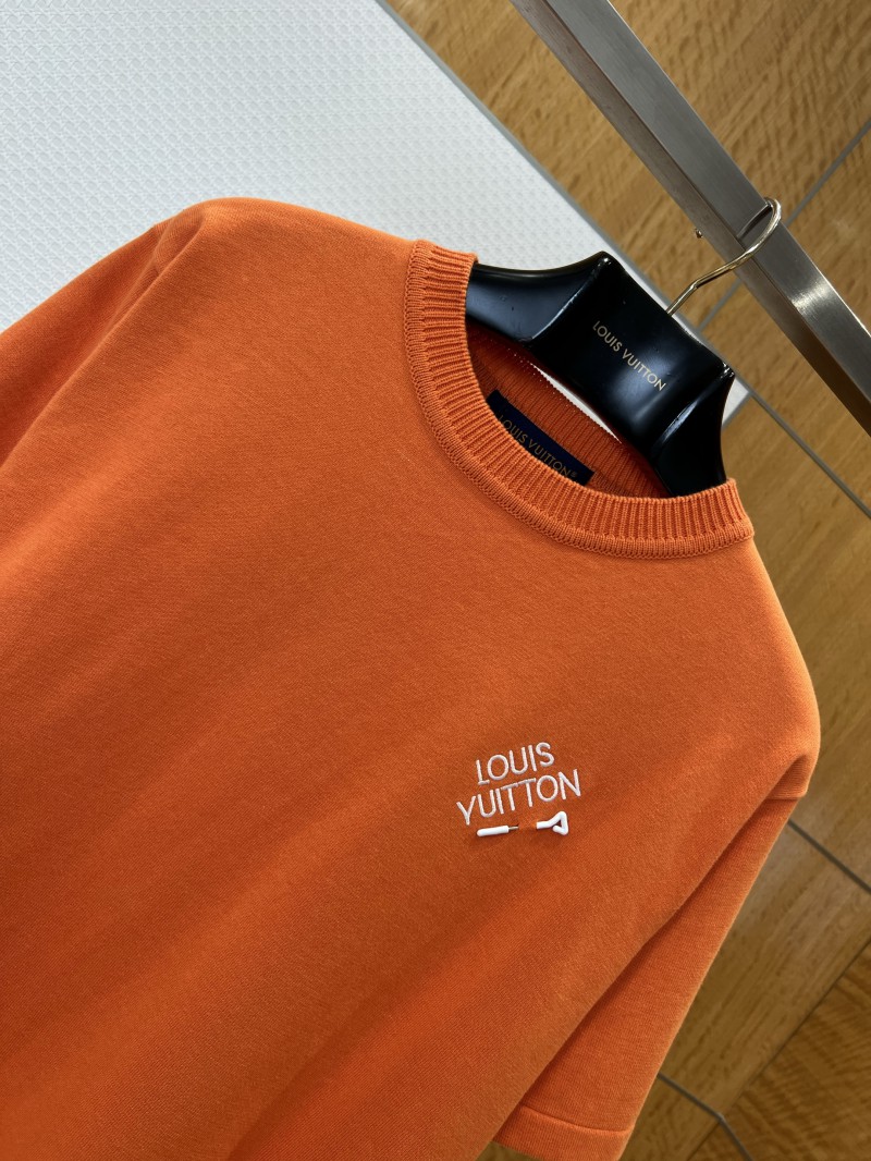 LV Pin Embroidered Knit Short-Sleeve T-Shirt 2 2