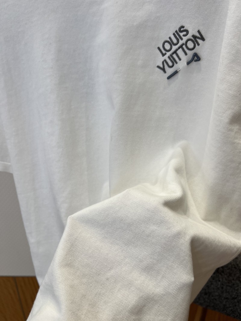 LV Pin Embroidered Knit Short-Sleeve T-Shirt 3 4