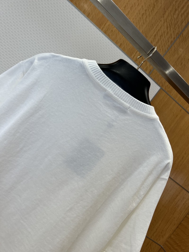 LV Pin Embroidered Knit Short-Sleeve T-Shirt 3 5