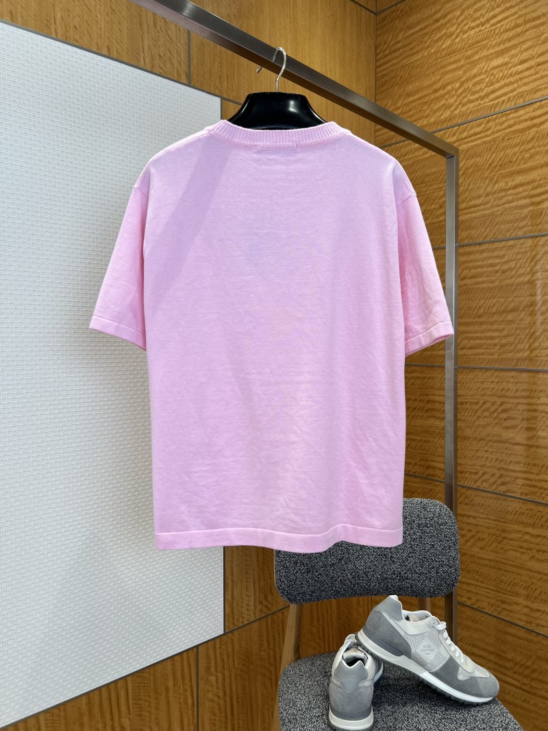 LV Pin Embroidered Knit Short-Sleeve T-Shirt 4 1