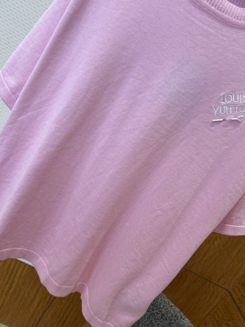 LV Pin Embroidered Knit Short-Sleeve T-Shirt 4 3