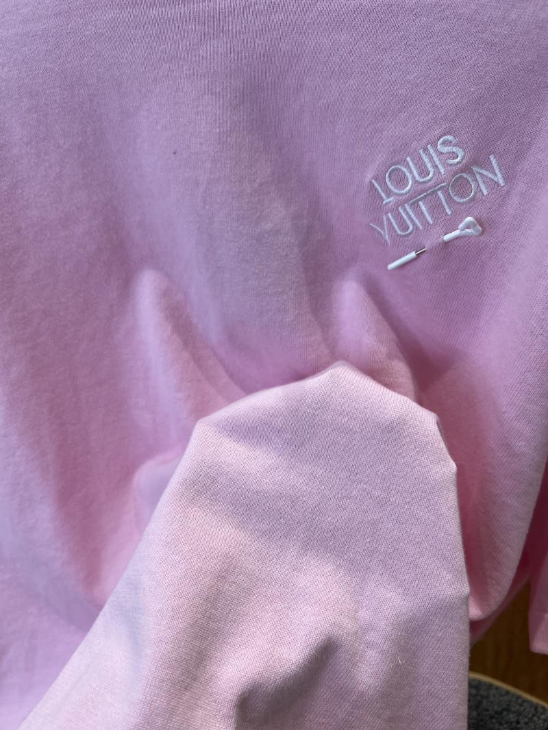 LV Pin Embroidered Knit Short-Sleeve T-Shirt 4 4