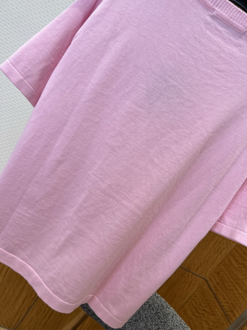 LV Pin Embroidered Knit Short-Sleeve T-Shirt 4 6