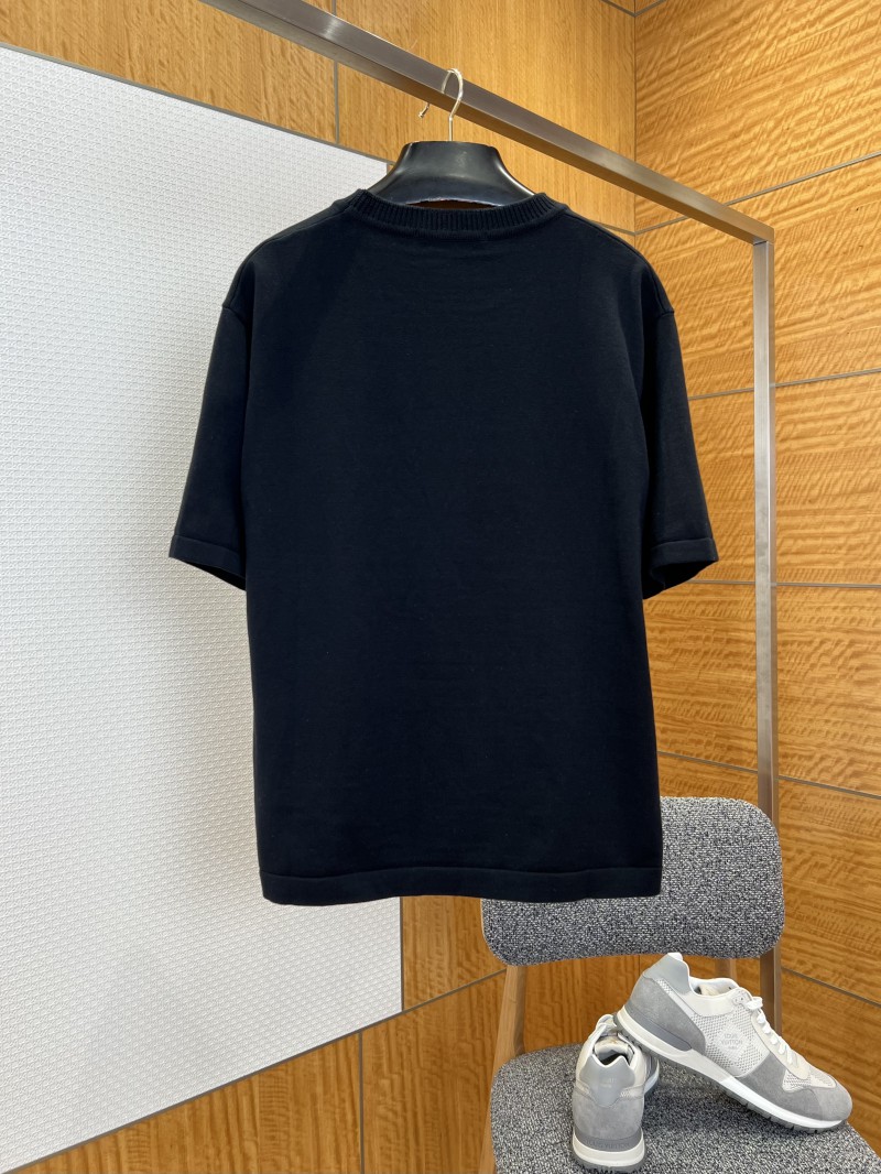 LV Pin Embroidered Knit Short-Sleeve T-Shirt 5 1