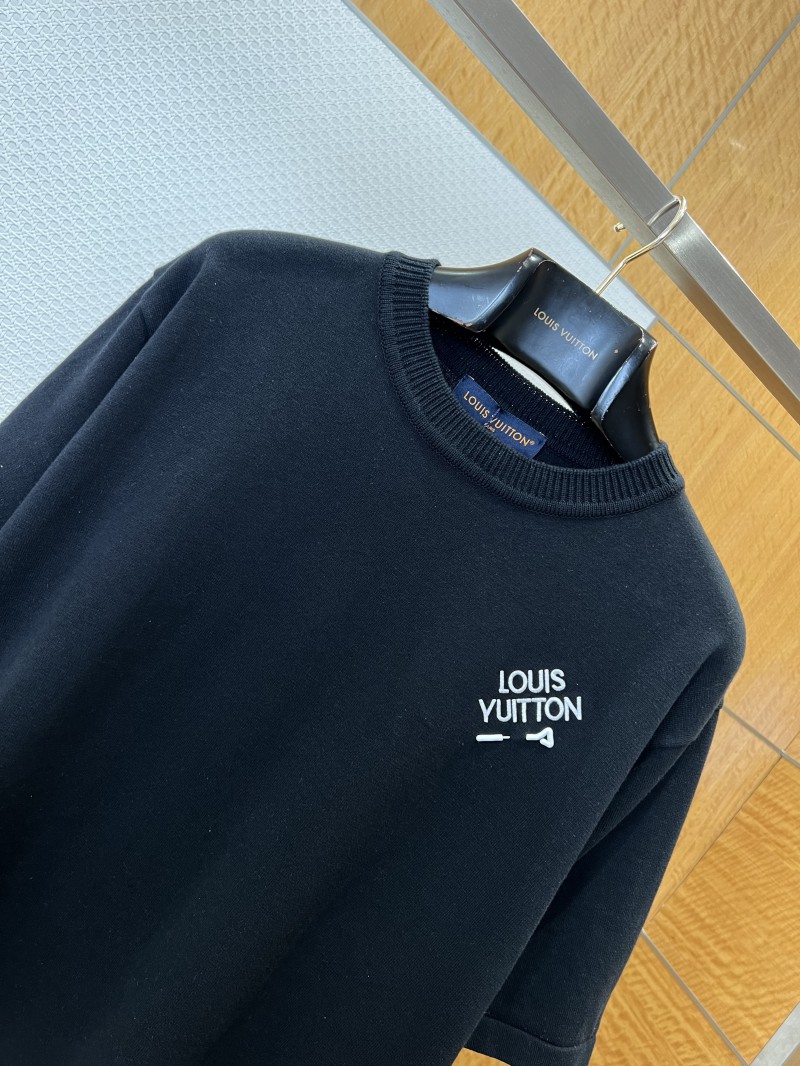 LV Pin Embroidered Knit Short-Sleeve T-Shirt 5 2