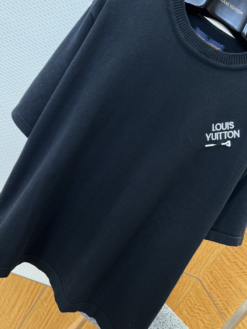 LV Pin Embroidered Knit Short-Sleeve T-Shirt 5 3