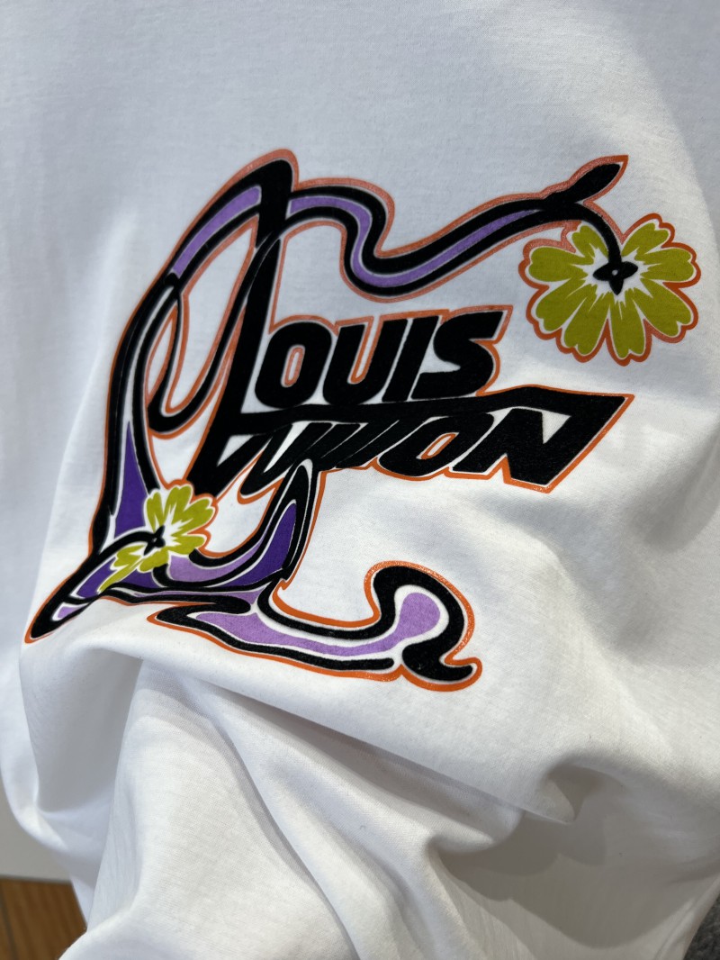 LV Graffiti Floral Print Short-Sleeve T-Shirt 4