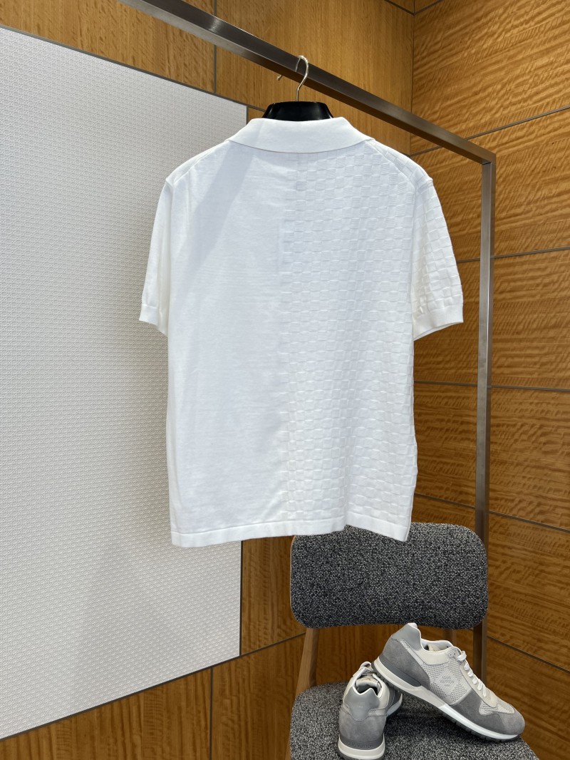 LV Checkered Jacquard Knit Short-Sleeve Polo Shirt 1 1