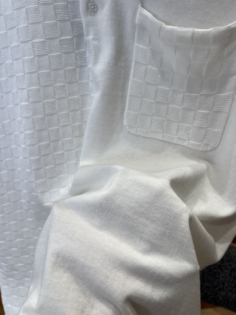 LV Checkered Jacquard Knit Short-Sleeve Polo Shirt 1 4