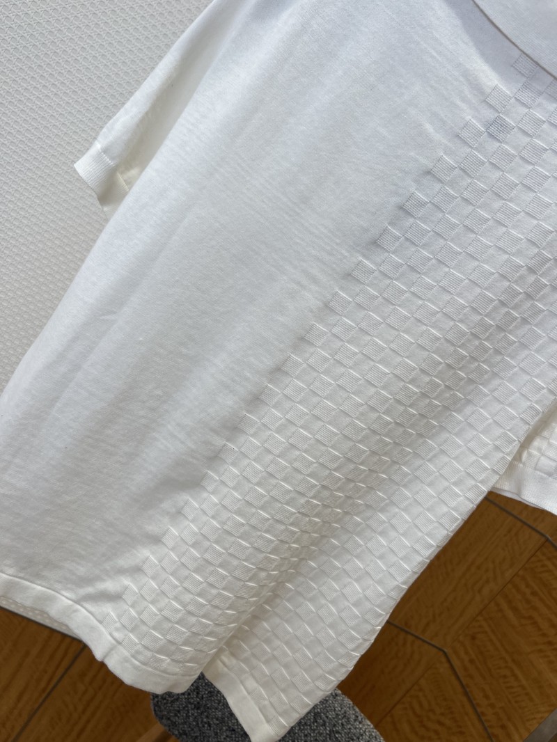 LV Checkered Jacquard Knit Short-Sleeve Polo Shirt 1 6