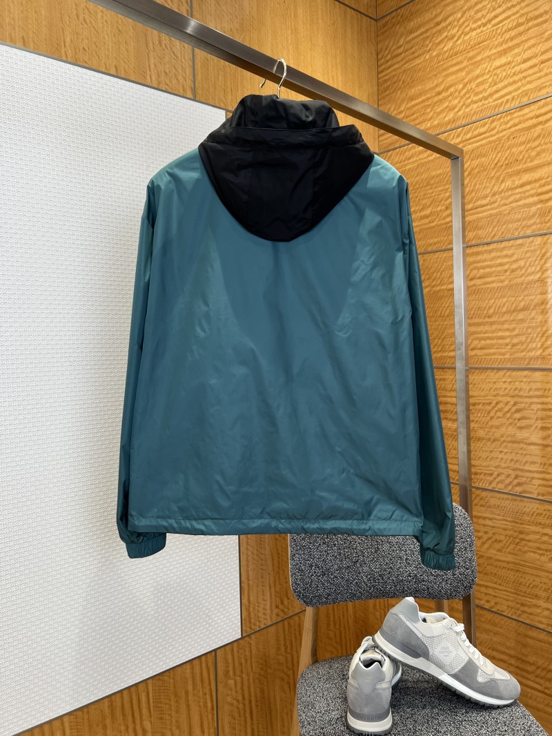 Prada Logo Reversible Detachable Hooded Jacket 1